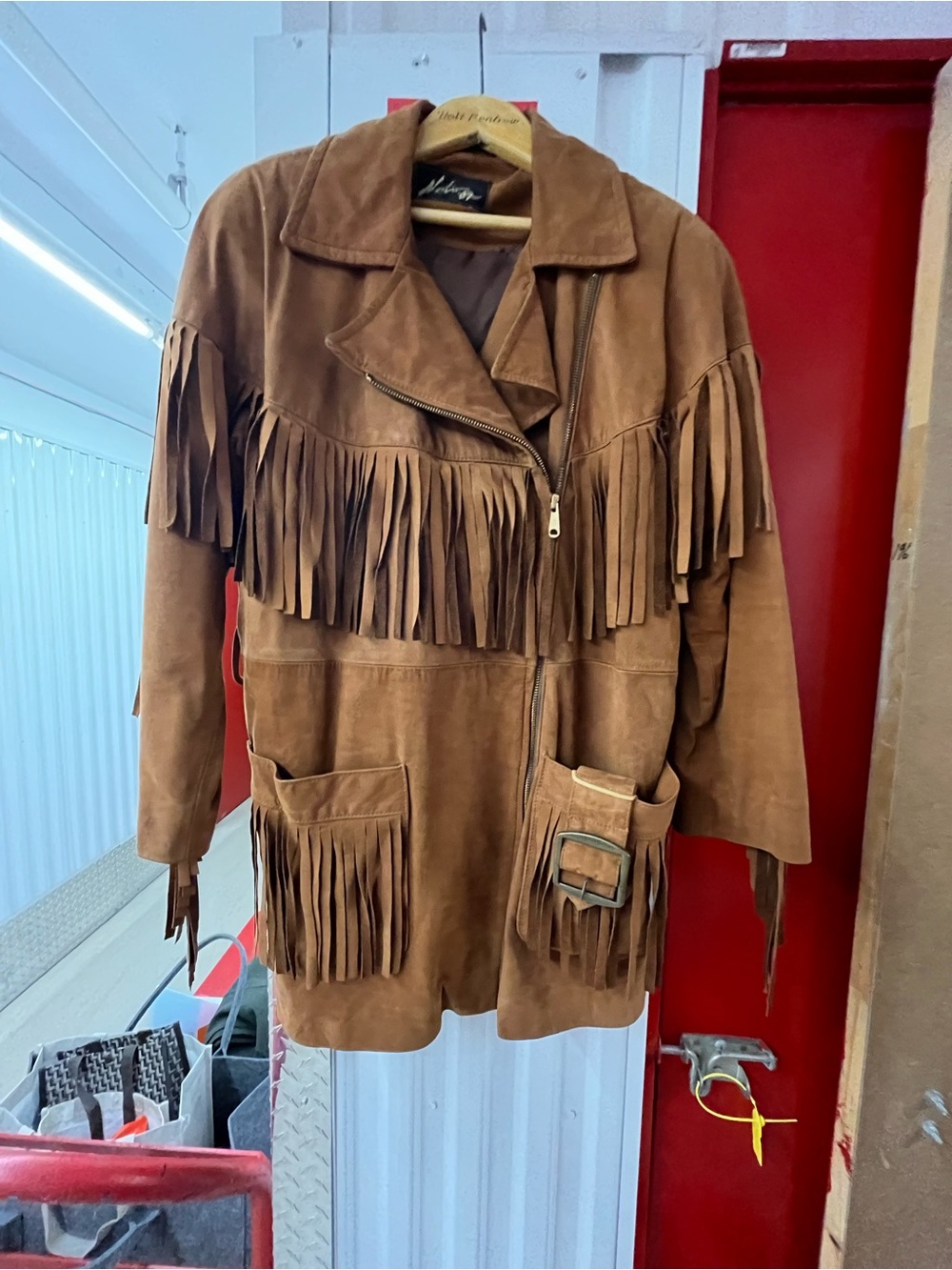 Fringed Suede Leather Jacket in Brown - Western-inspired Style